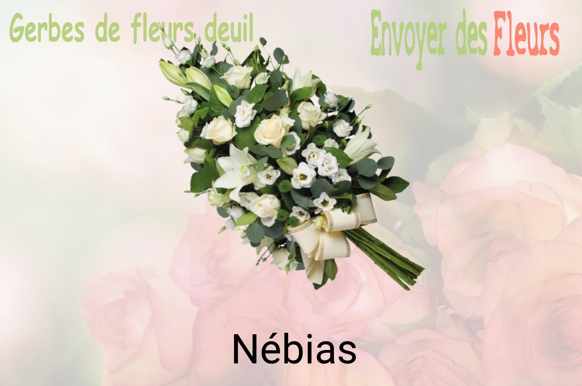 Gerbe de fleurs de deuil livrée à Nébias